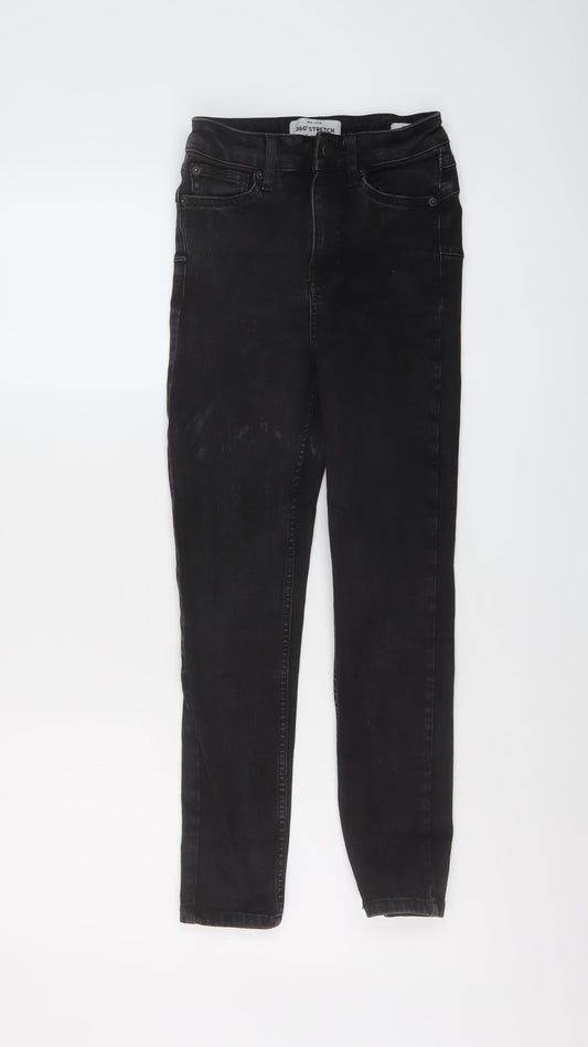 New Look Womens Grey Cotton Skinny Jeans Size 6 L23 in Regular Button