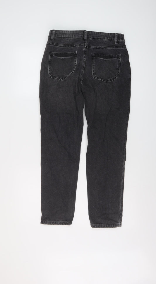Marks and Spencer Girls Green Cotton Straight Jeans Size 13-14 Years Regular Button