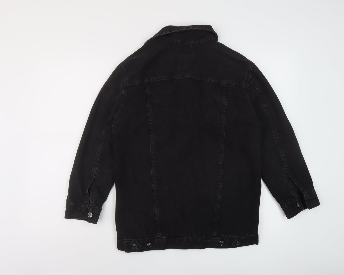 Denim & Co. Womens Black Jacket Size 8 Button