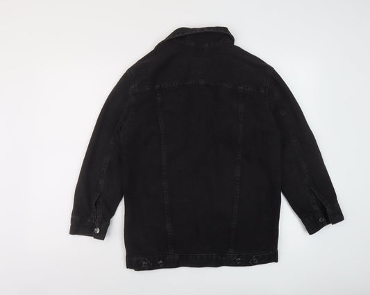 Denim & Co. Womens Black Jacket Size 8 Button
