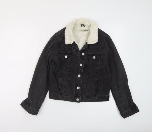 Topshop Womens Grey Jacket Size 4 Button