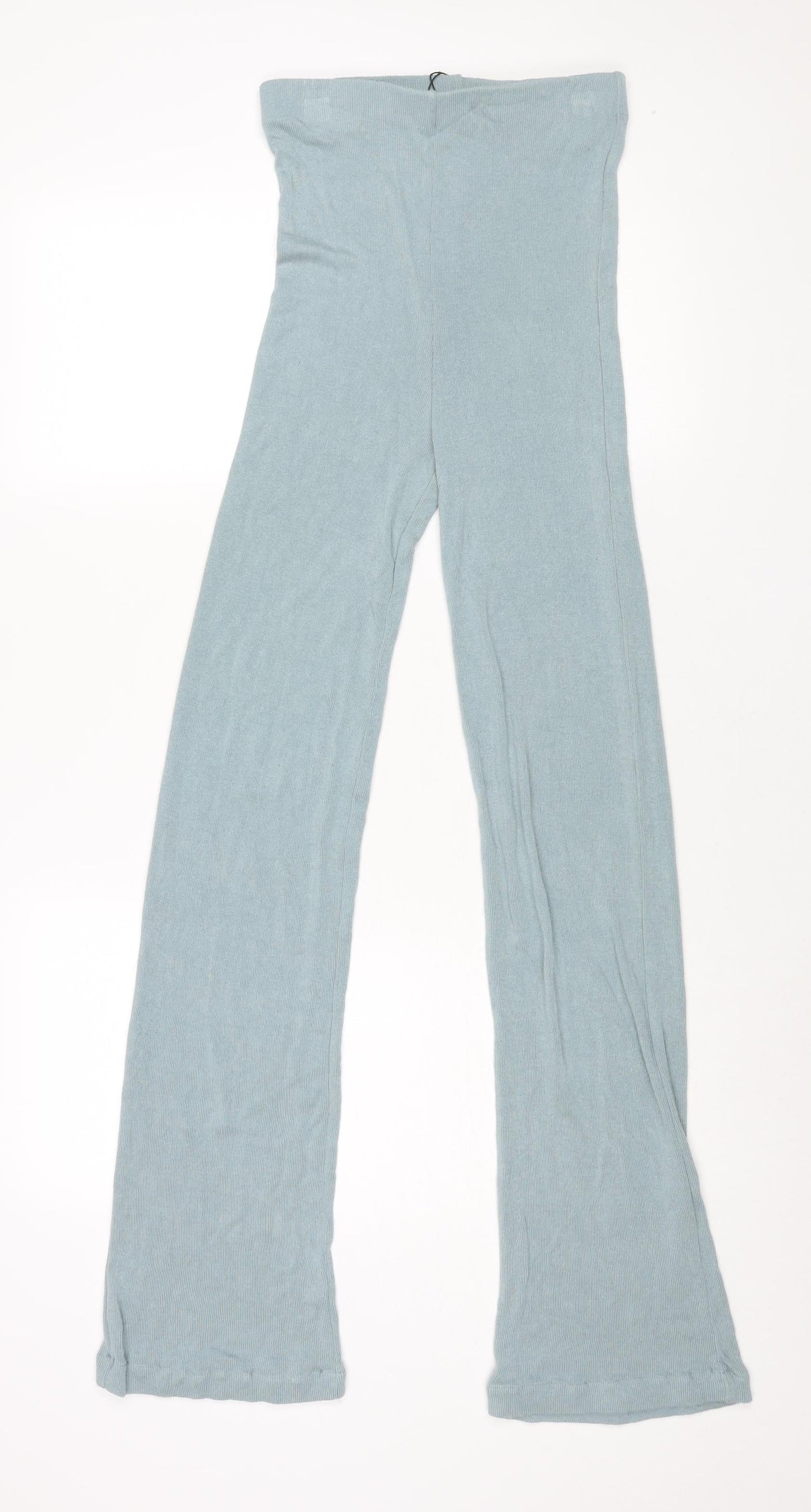 Zara Womens Blue Viscose Trousers Size S L34 in Regular