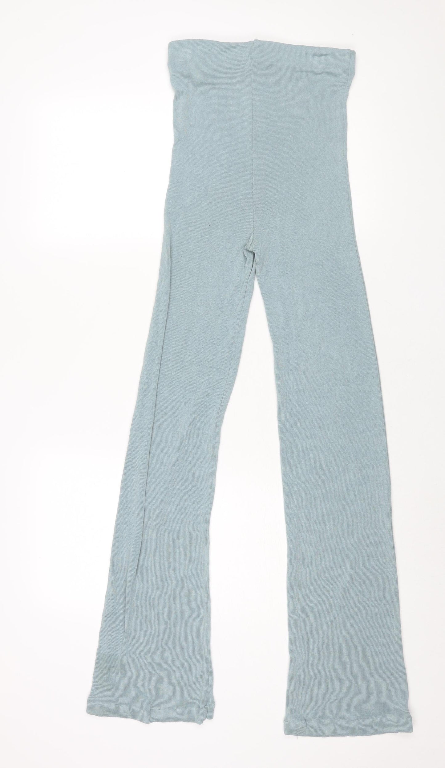 Zara Womens Blue Viscose Trousers Size S L34 in Regular