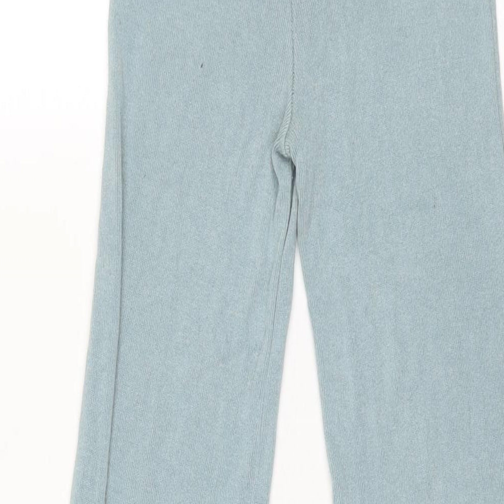 Zara Womens Blue Viscose Trousers Size S L34 in Regular