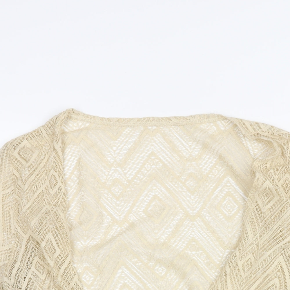 NEXT Womens Beige V-Neck Polyester Shrug Jumper Size 20