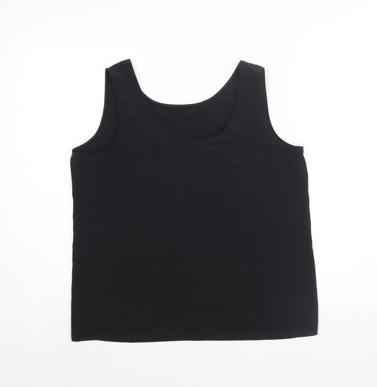 St Michael Womens Black Polyester Camisole Blouse Size 14 Scoop Neck