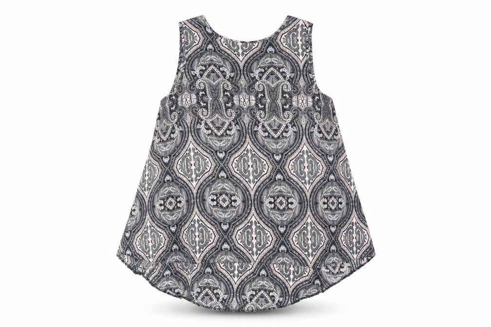 Dorothy Perkins Womens Black Geometric Polyester Camisole Blouse Size 16 Round Neck - Hi-Low Hem