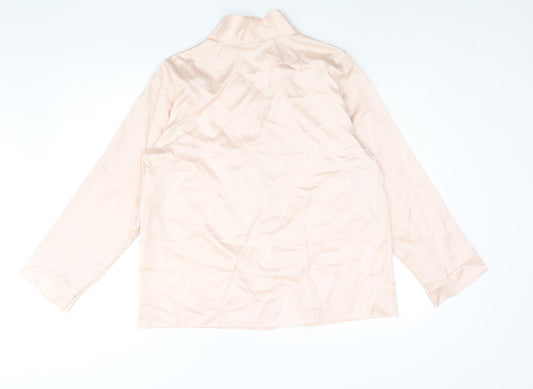 St Michael Womens Pink Polyester Basic Blouse Size 16 V-Neck