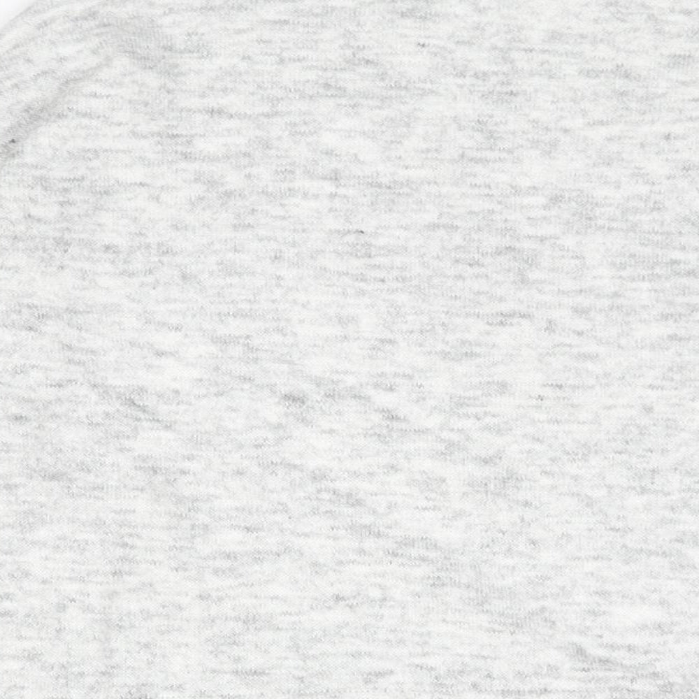 New Look Womens Grey Round Neck Acrylic Pullover Jumper Size 8 - Zip Detail