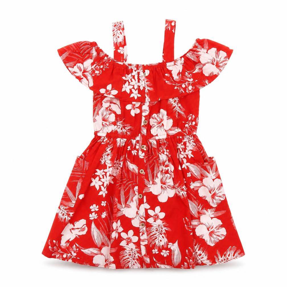 NEXT Girls Red Geometric Polyester A-Line Size 4 Years Off the Shoulder Pullover