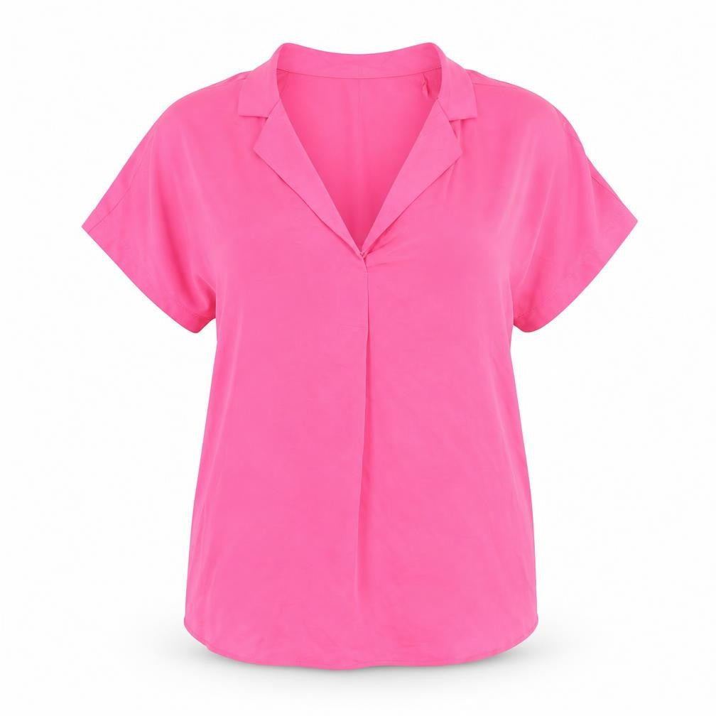 Marks and Spencer Womens Pink Polyester Basic T-Shirt Size 6 Collared