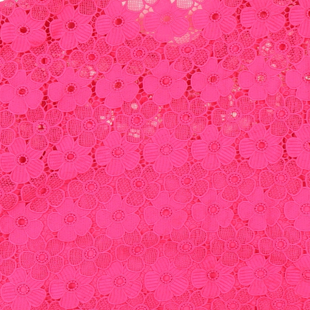 Marks and Spencer Womens Pink Polyester Basic Button-Up Size 16 Collared
