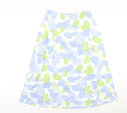 Emreco Womens Multicoloured Geometric Cotton A-Line Skirt Size 12