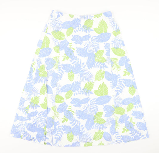 Emreco Womens Multicoloured Geometric Cotton A-Line Skirt Size 12