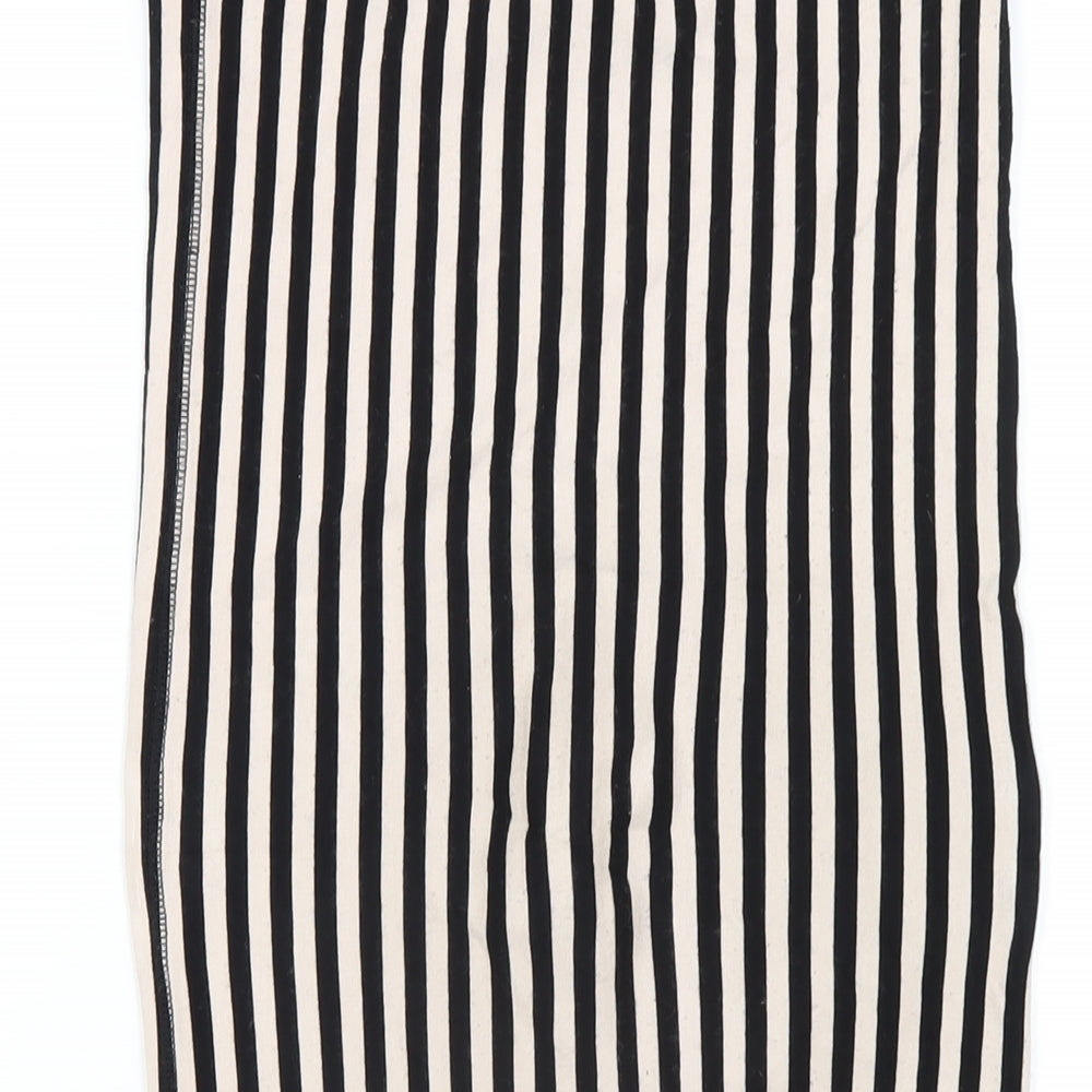 River Island Womens Black Striped Viscose Straight & Pencil Skirt Size 8