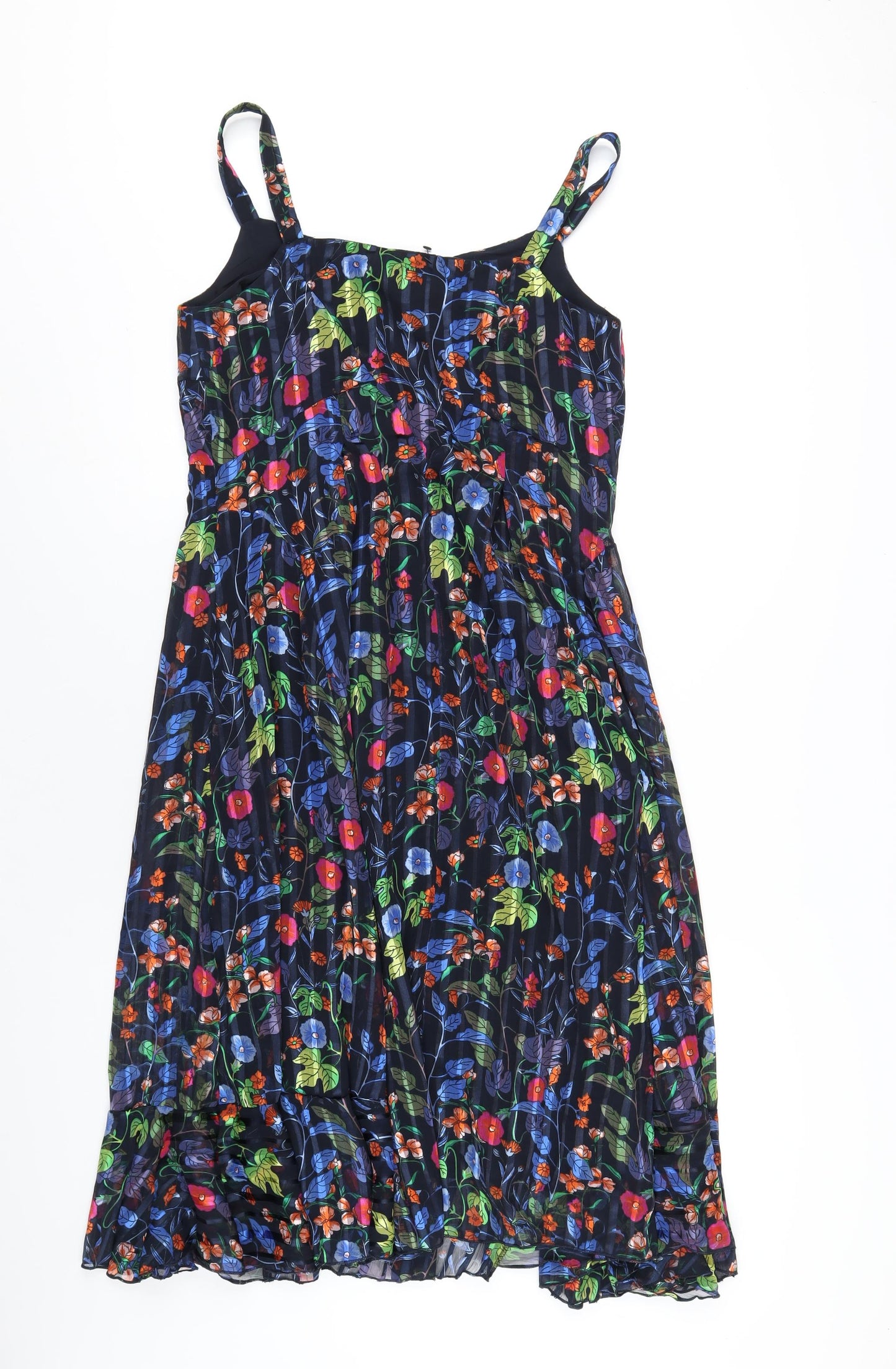 Marks and Spencer Womens Multicoloured Geometric Polyester A-Line Size 10 V-Neck Pullover