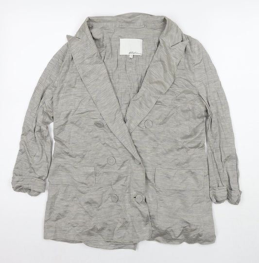 Phillp Drum Womens Grey Jacket Blazer Size M Button
