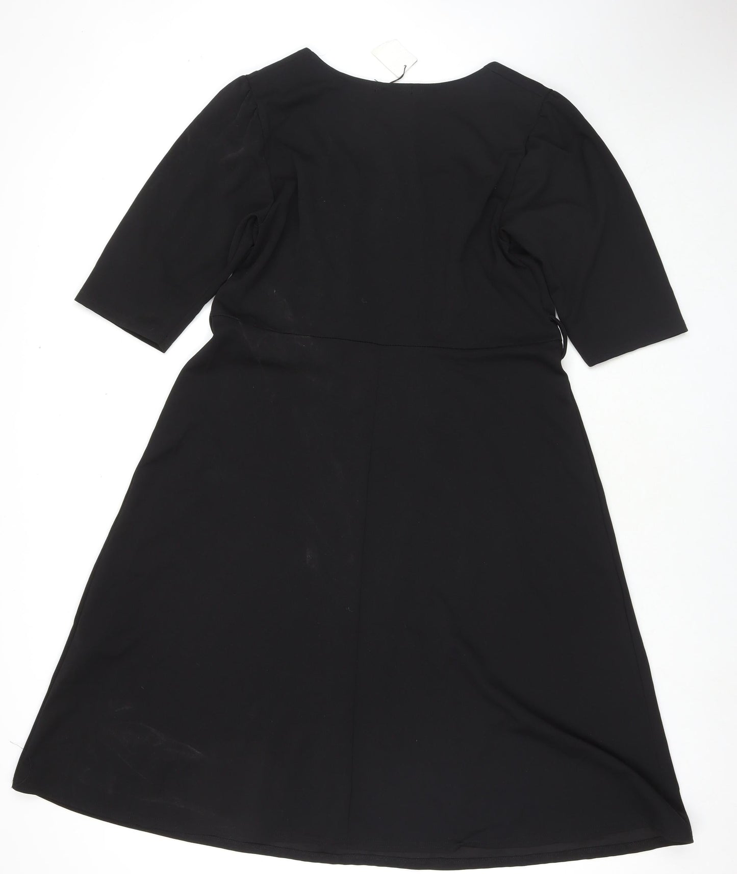 Yours Womens Black Polyester Fit & Flare Size 16 Square Neck Pullover