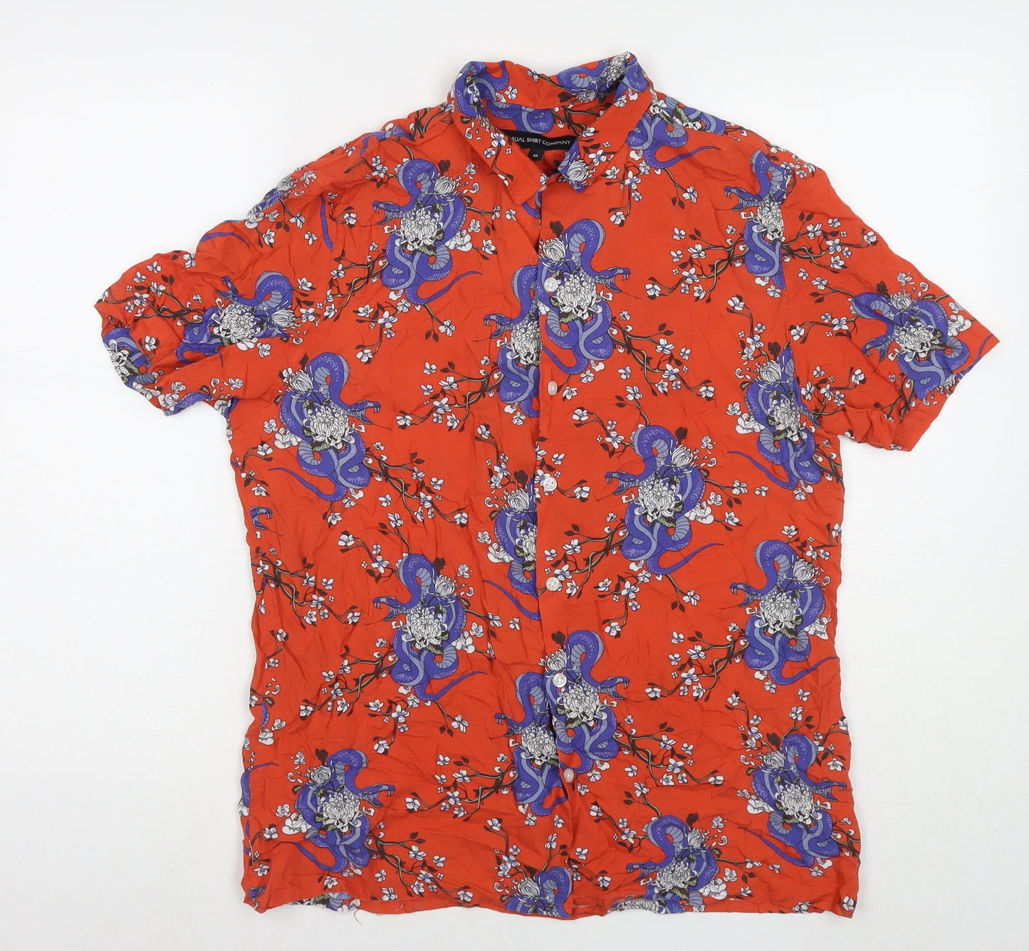 Casual Shirt Company Womens Multicoloured Floral Viscose Basic Button-Up Size M Collared