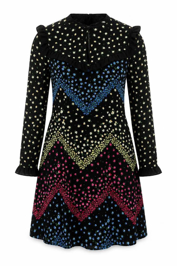 NEXT Womens Multicoloured Floral Viscose Fit & Flare Size 14 Round Neck Pullover