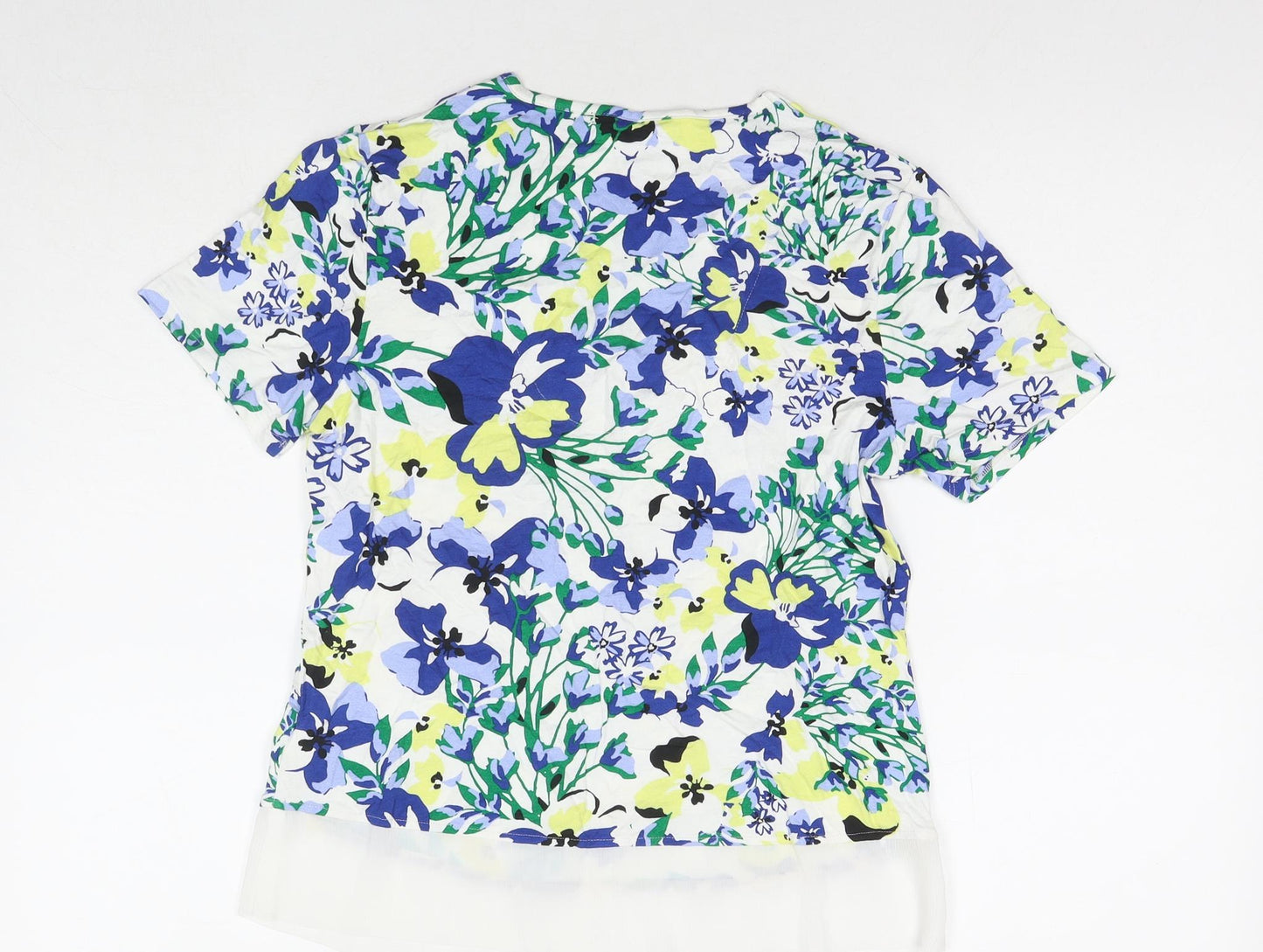Marks and Spencer Womens Multicoloured Floral Viscose Basic Blouse Size 8 Round Neck