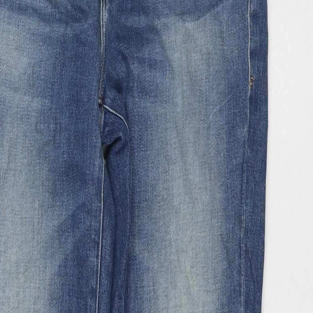 FRAME Womens Blue Cotton Straight Jeans Size 26 L27 in Regular Zip