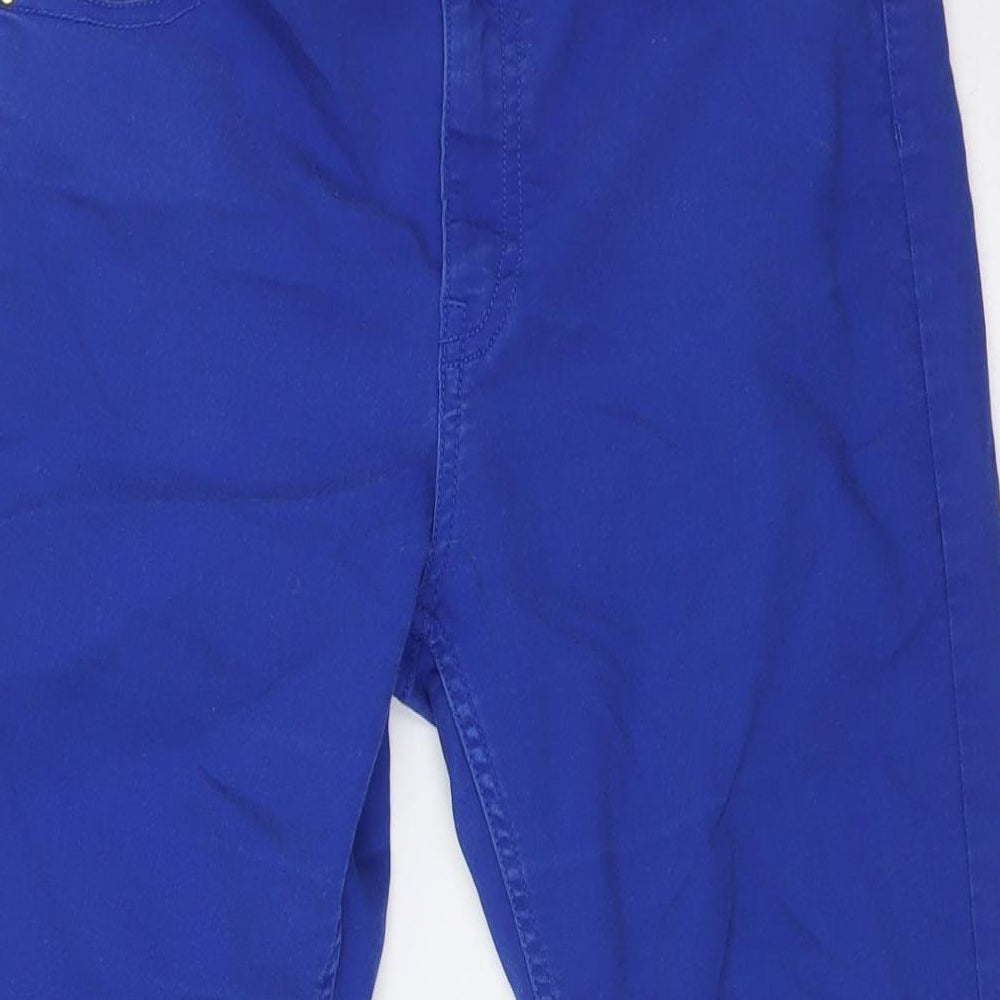 H&M Womens Blue Cotton Skinny Jeans Size 14 L30 in Regular Button
