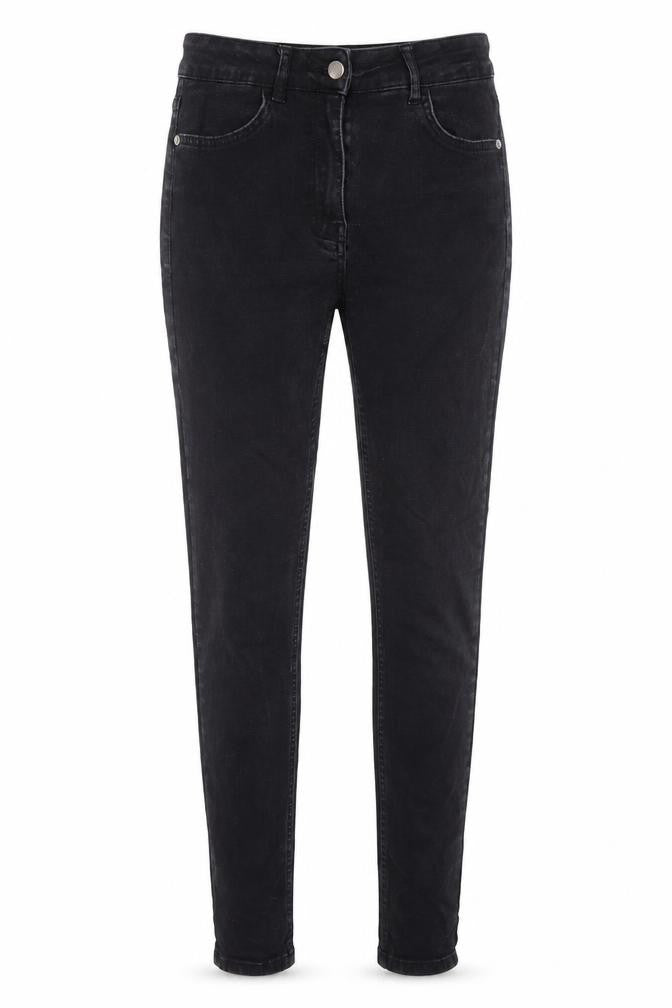 Warehouse Womens Black Cotton Skinny Jeans Size 12 L28 in Slim Button