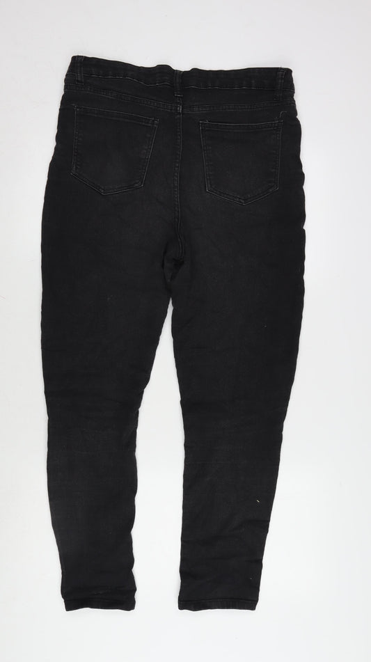 Intuition Womens Grey Cotton Blend Tapered Jeans Size 16 L27 in Regular Zip