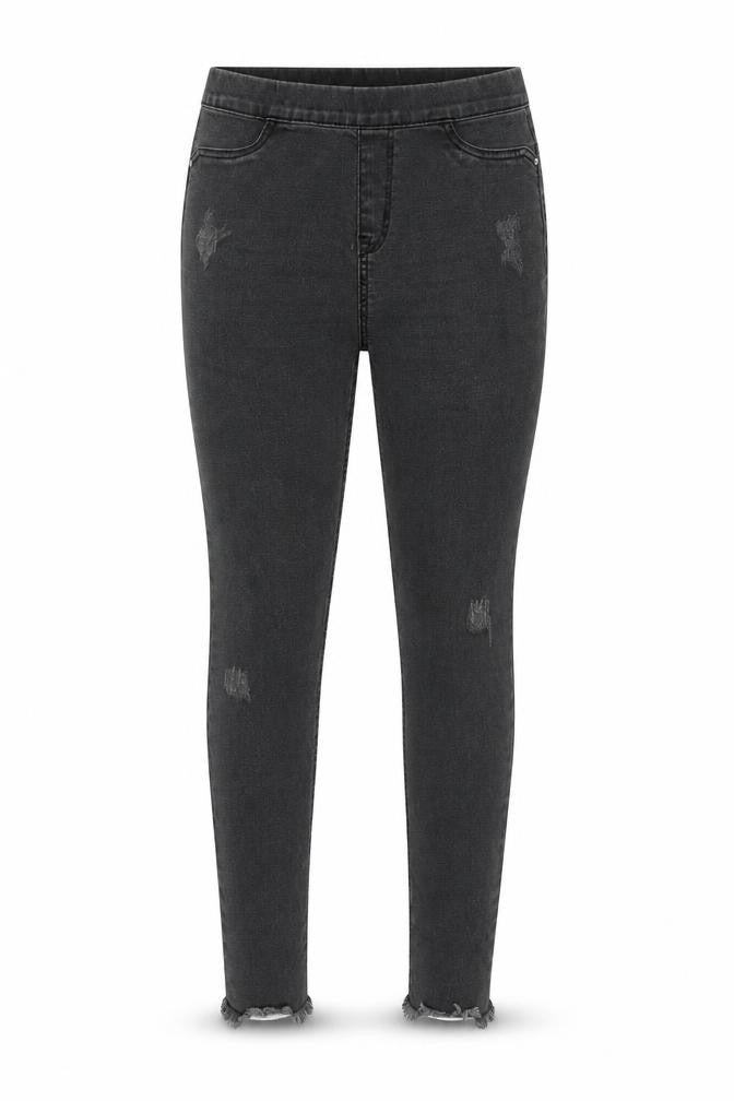 Denim & Co. Girls Grey Cotton Jegging Jeans Size 13-14 Years L26 in Regular - Distressed-Raw Hem