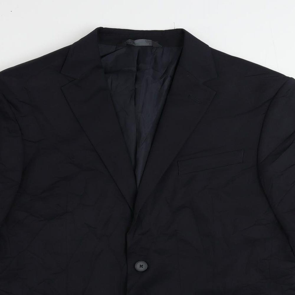 Marks and Spencer Mens Blue Polyester Jacket Suit Jacket Size 42 Regular