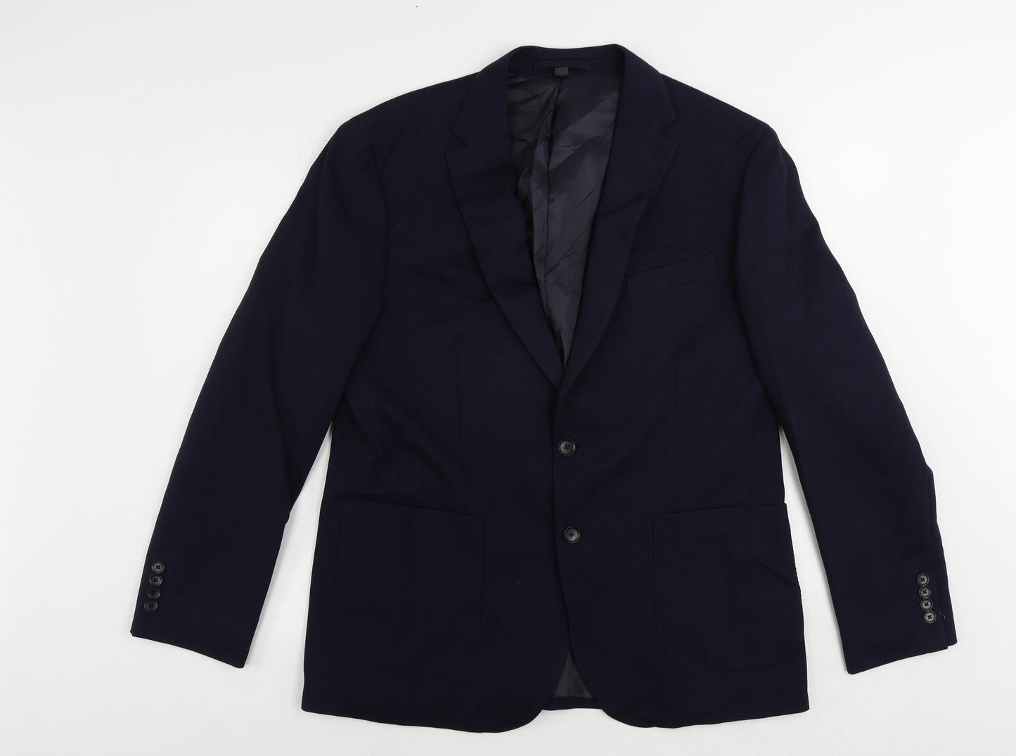 Marks and Spencer Mens Blue Polyamide Jacket Suit Jacket Size 42 Regular