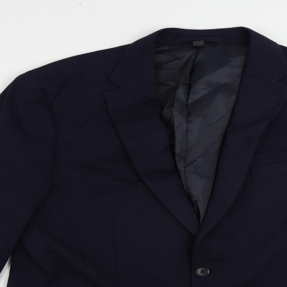 Marks and Spencer Mens Blue Polyamide Jacket Suit Jacket Size 42 Regular