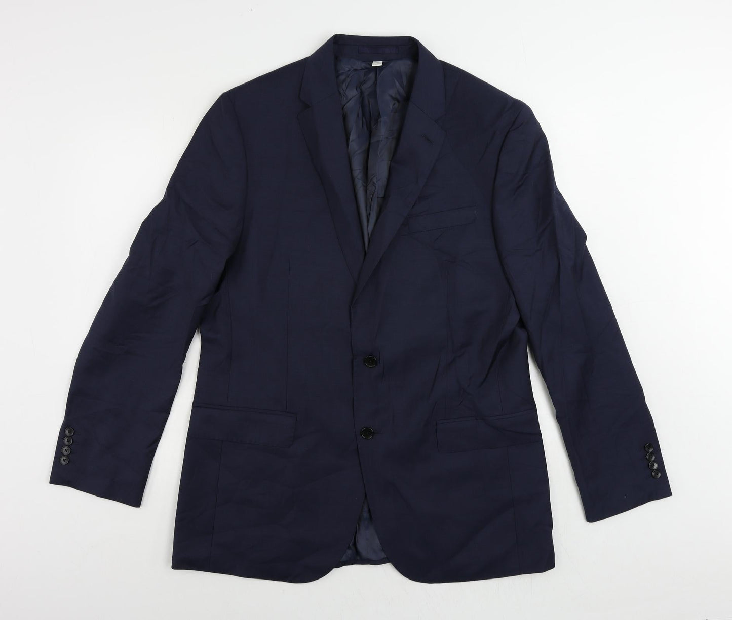 Marks and Spencer Mens Blue Wool Jacket Suit Jacket Size 42 Regular