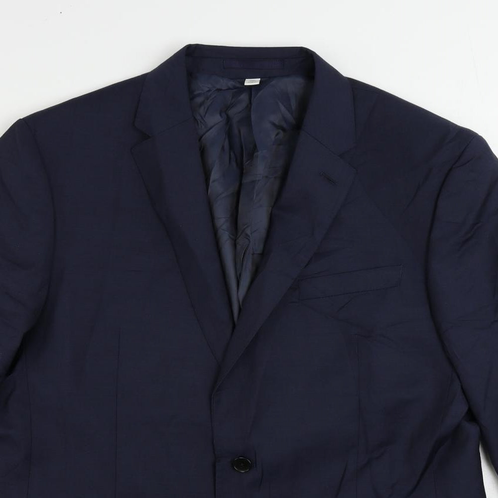 Marks and Spencer Mens Blue Wool Jacket Suit Jacket Size 42 Regular