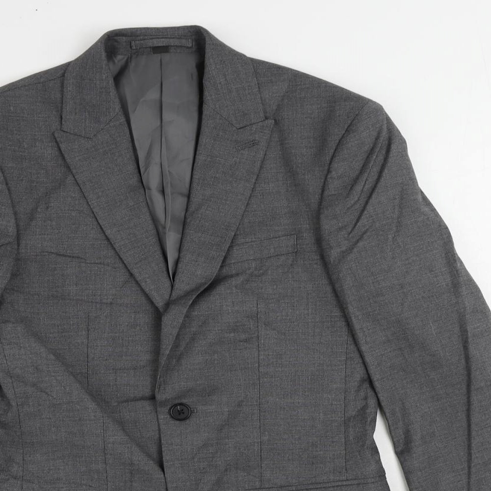 Marks and Spencer Mens Grey Polyester Jacket Suit Jacket Size 34 Regular