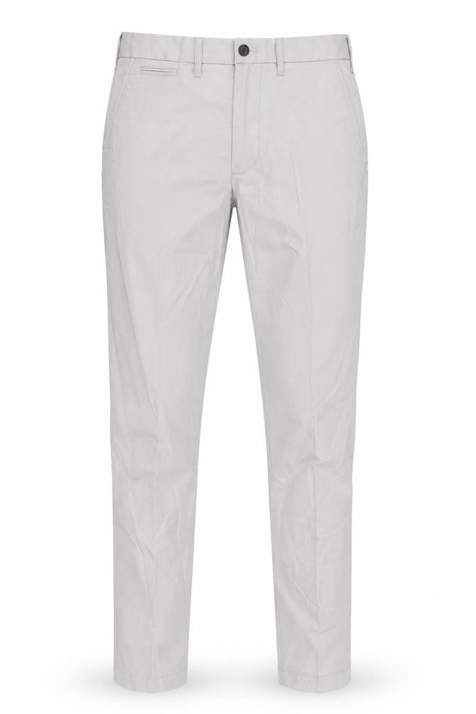 Marks and Spencer Mens Grey Cotton Chino Trousers Size 30 in L31 in Slim Zip