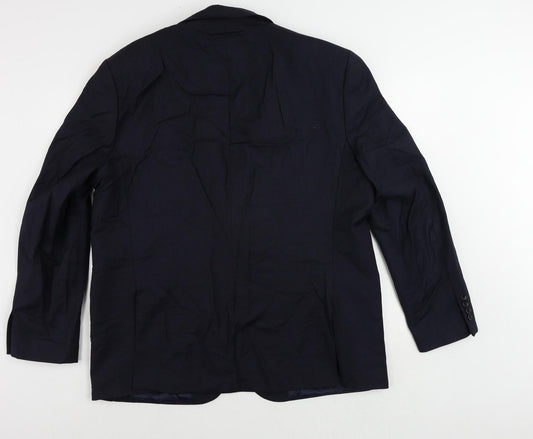 Marks and Spencer Mens Blue Wool Jacket Suit Jacket Size 46 Regular