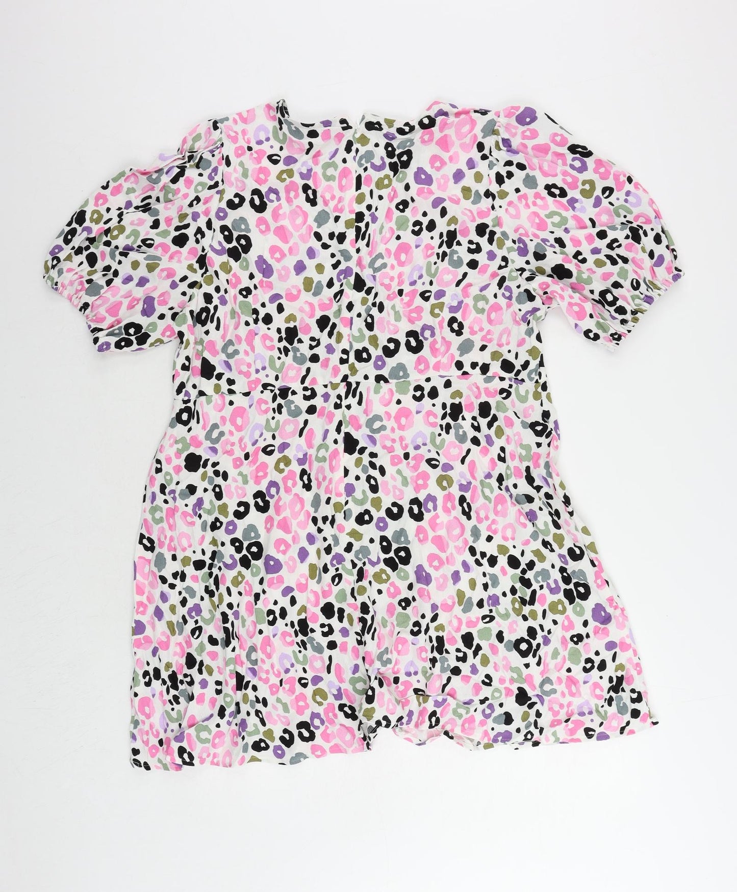 Marks and Spencer Womens Multicoloured Animal Print Viscose A-Line Size 18 Round Neck Zip