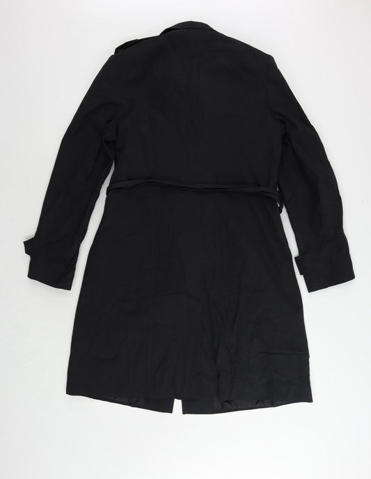 Debenhams Womens Blue Trench Coat Coat Size 12 Button - Belted