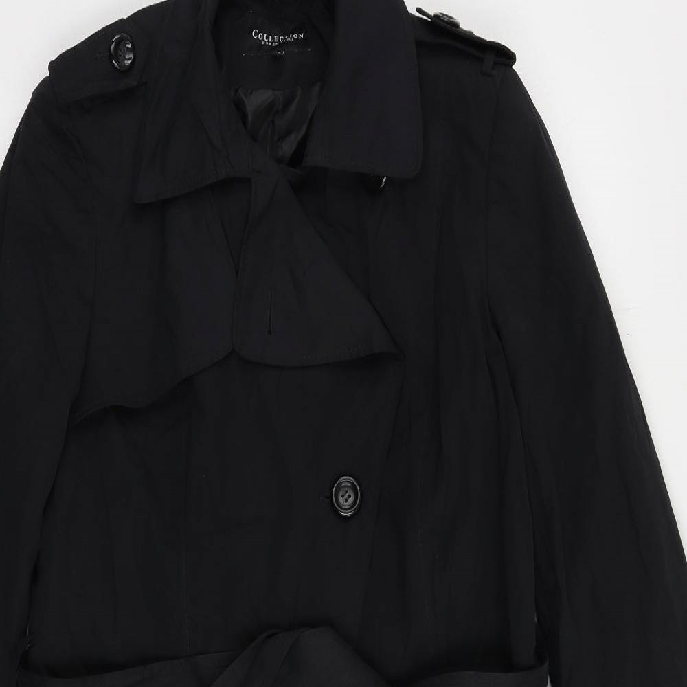 Debenhams Womens Blue Trench Coat Coat Size 12 Button - Belted