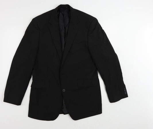 Clubclass Tailoring Mens Black Polyester Jacket Suit Jacket Size 42 Regular