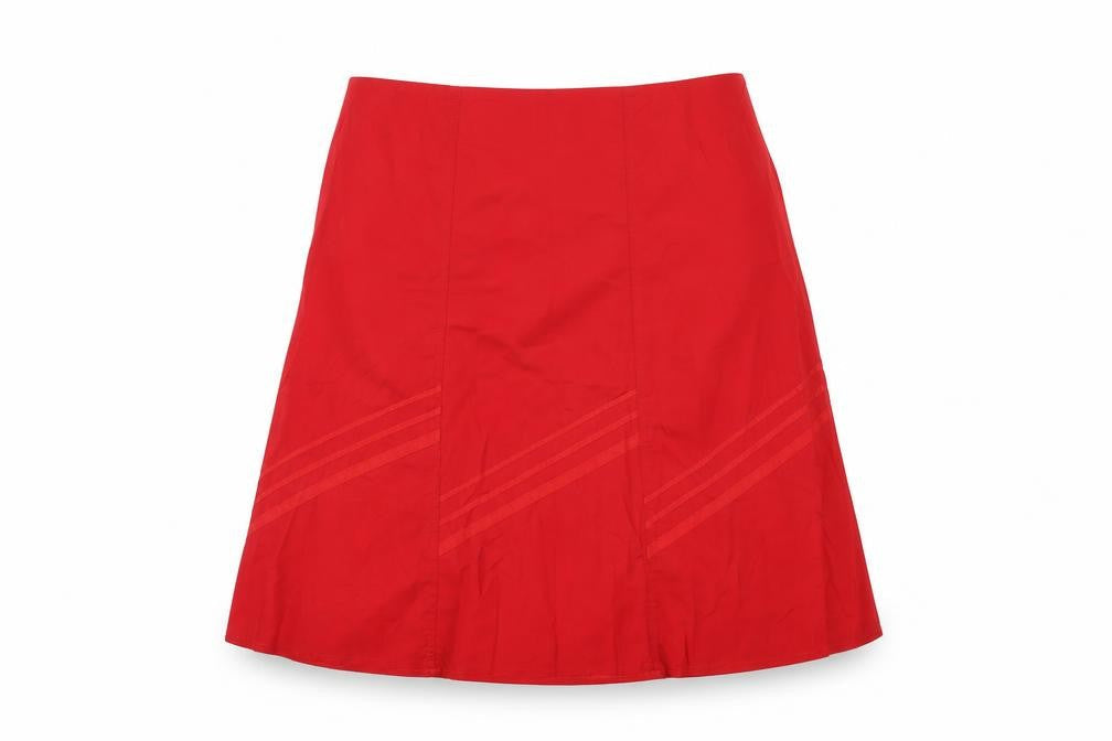 MK One Womens Red Cotton Swing Skirt Size 10 Zip
