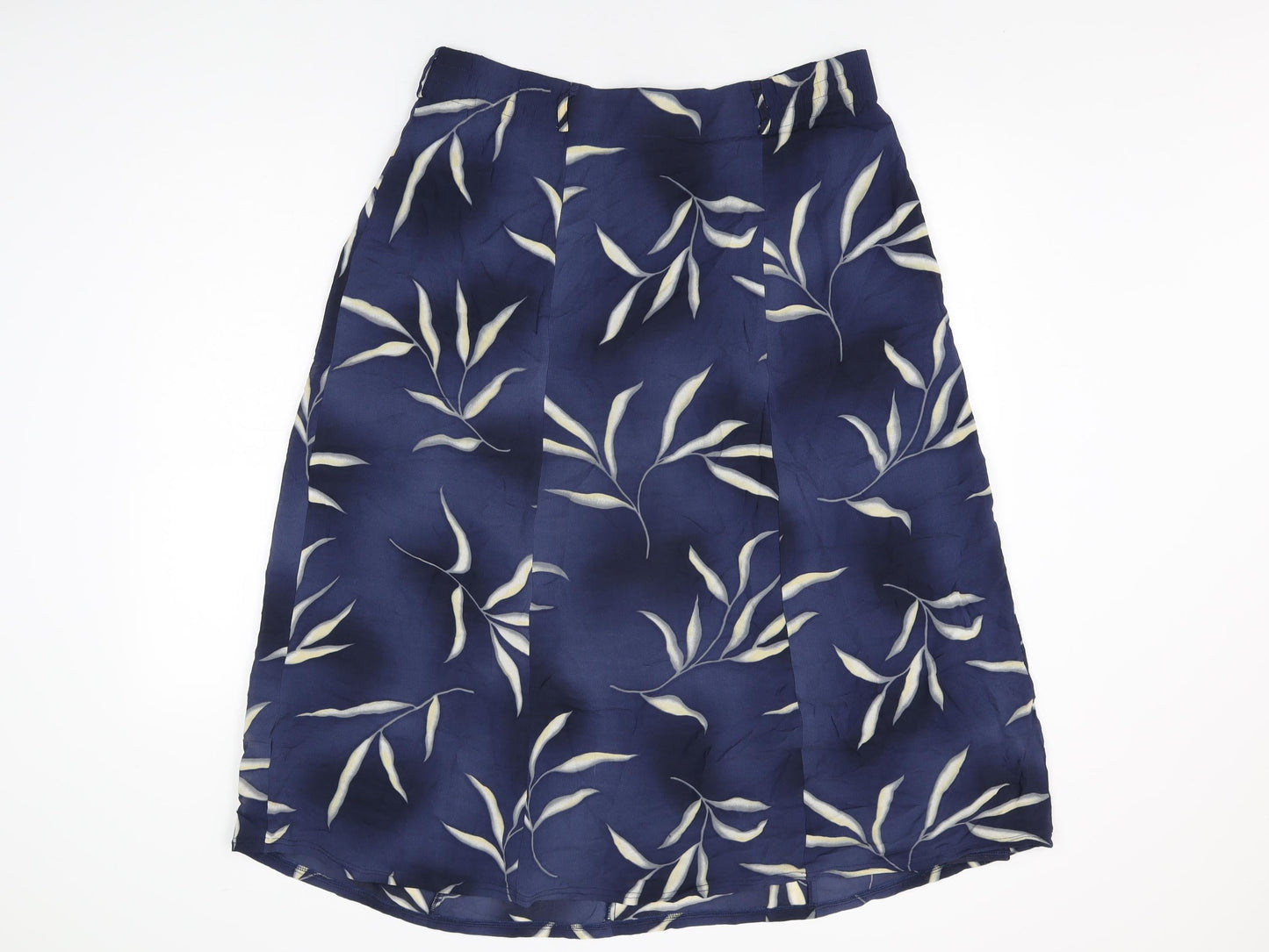 Verse Womens Blue Geometric Viscose Swing Skirt Size 16 Zip