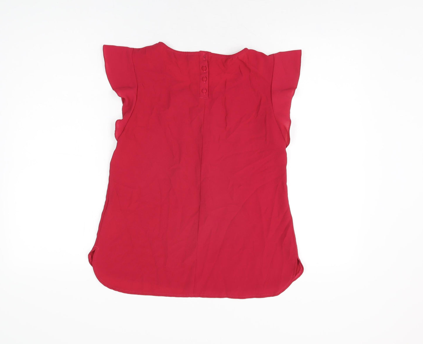 Dorothy Perkins Womens Red Polyester Basic T-Shirt Size 10 Round Neck