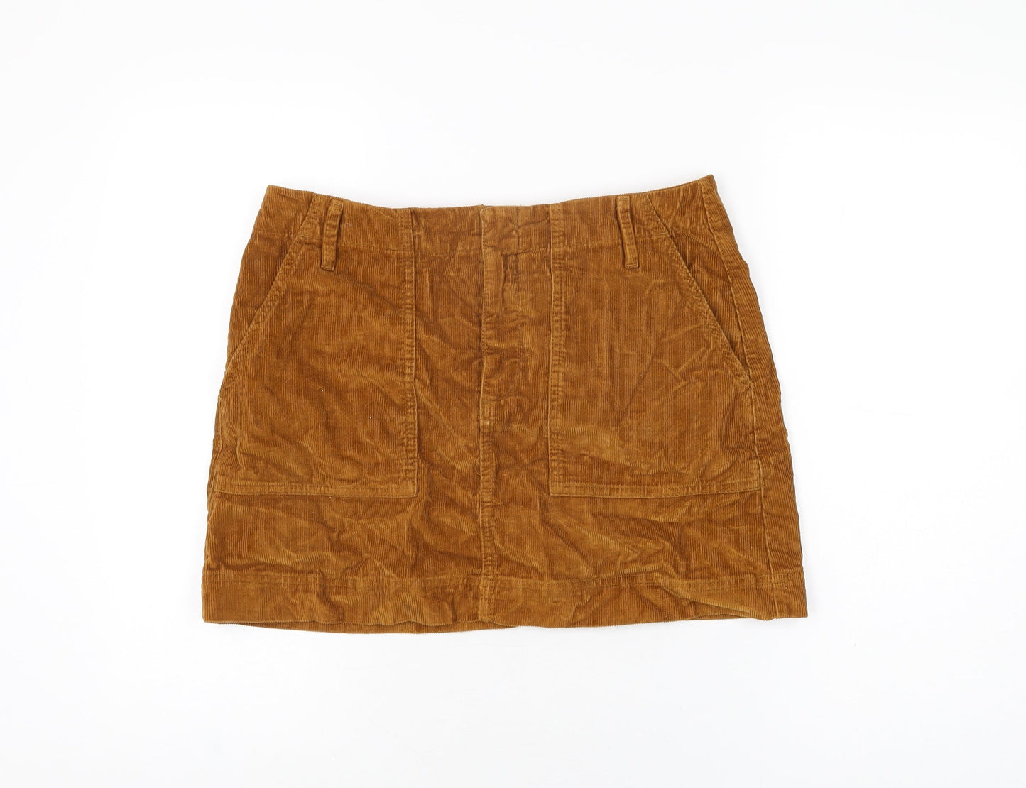 Urban Outfitters Womens Yellow Cotton Mini Skirt Size L Zip