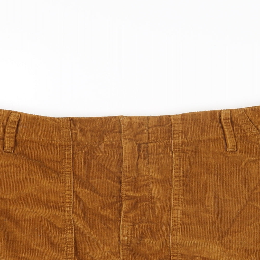 Urban Outfitters Womens Yellow Cotton Mini Skirt Size L Zip