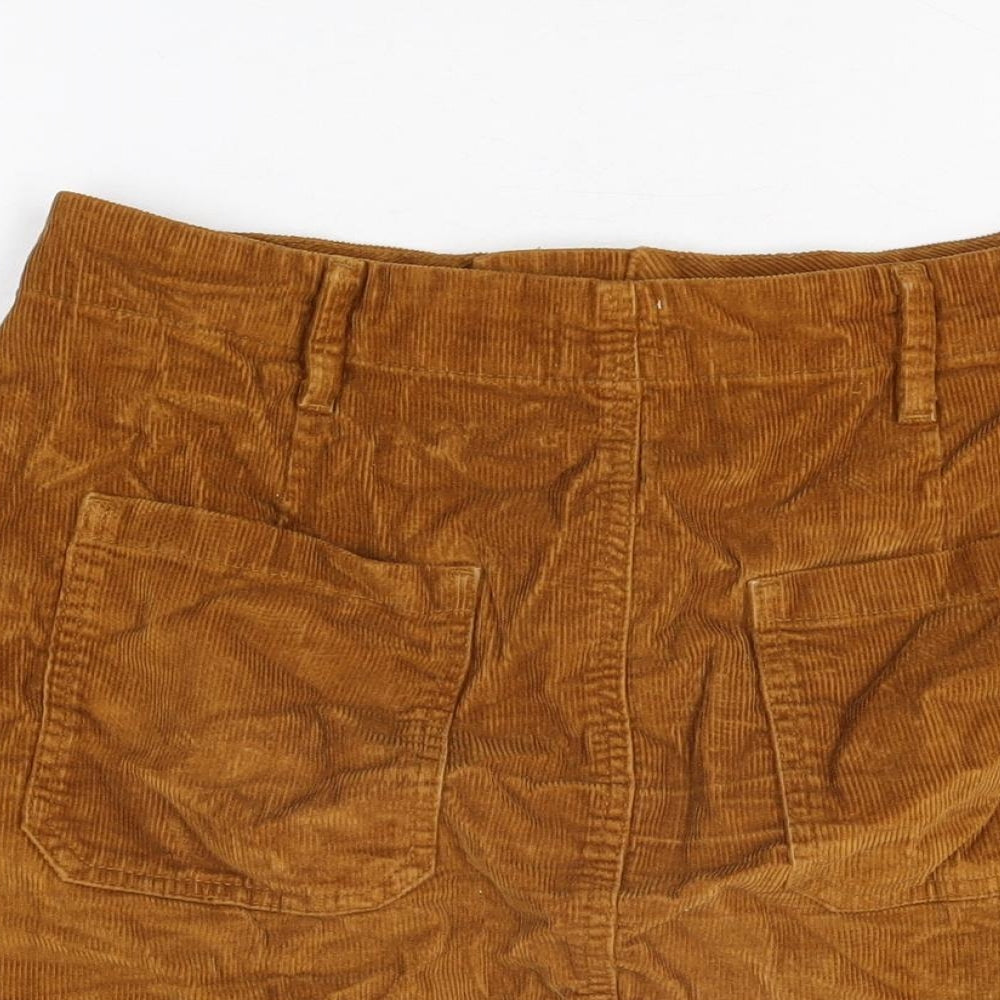 Urban Outfitters Womens Yellow Cotton Mini Skirt Size L Zip