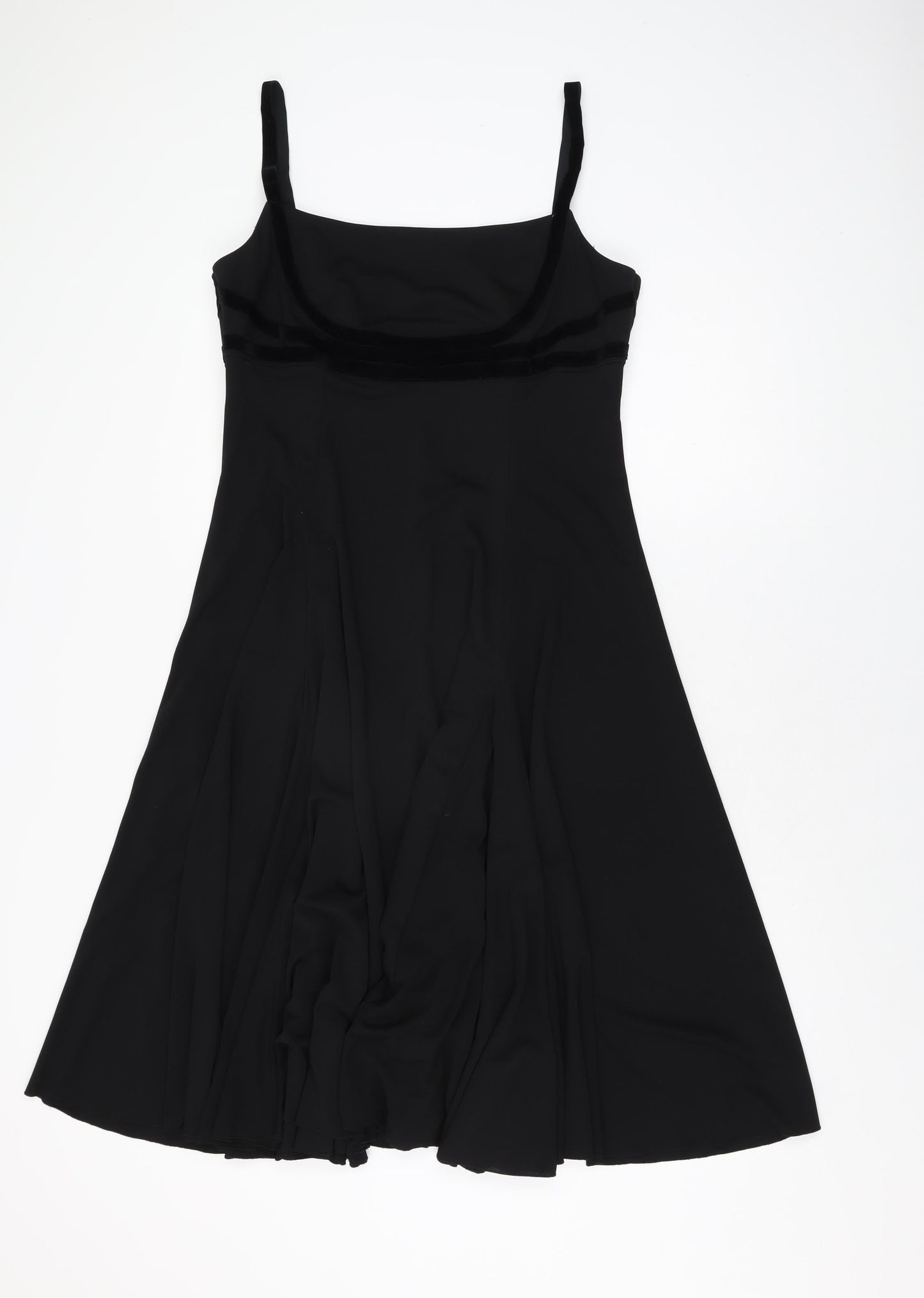 Nicholas Millington Womens Black Polyester A-Line Size 16 Square Neck Pullover