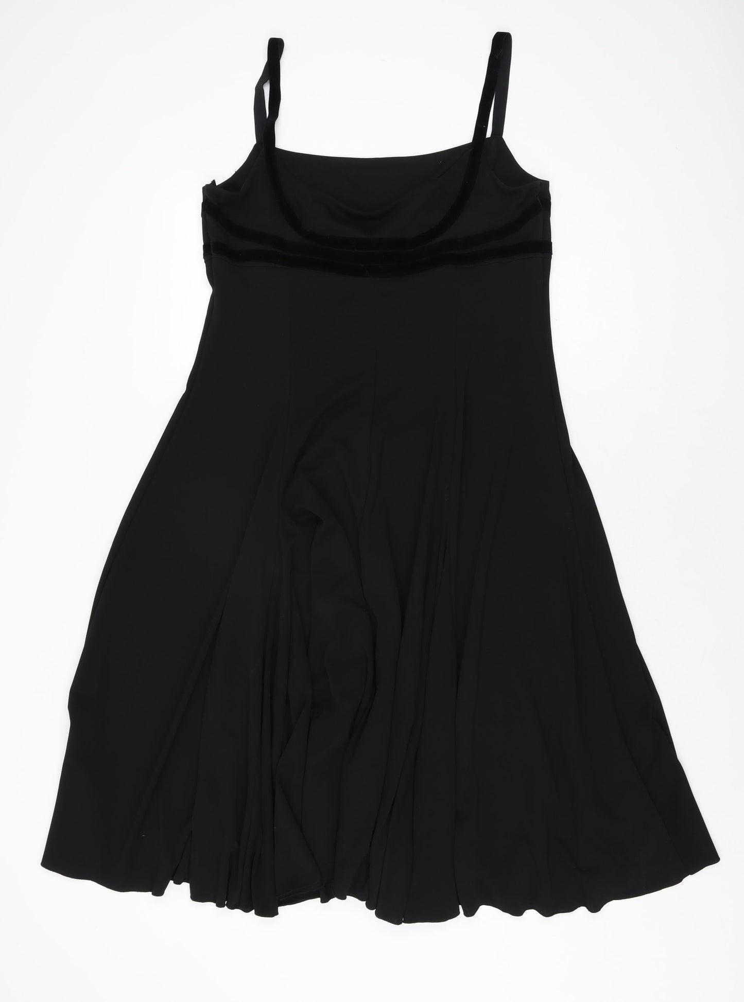 Nicholas Millington Womens Black Polyester A-Line Size 16 Square Neck Pullover